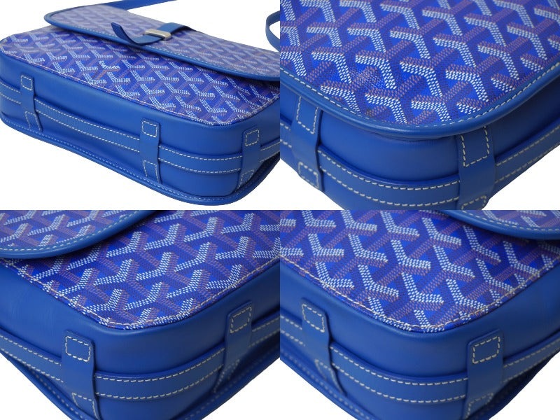 GOYARD ゴヤール ベルヴェデーレMM ショルダーバッグ BELVE3MMLTY10CG10P ブルー PVC レザー シルバー金具 美品 中古  62851 – Casanova Vintage