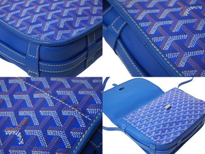 GOYARD ゴヤール ベルヴェデーレMM ショルダーバッグ BELVE3MMLTY10CG10P ブルー PVC レザー シルバー金具 美品 中古  62851 – Casanova Vintage