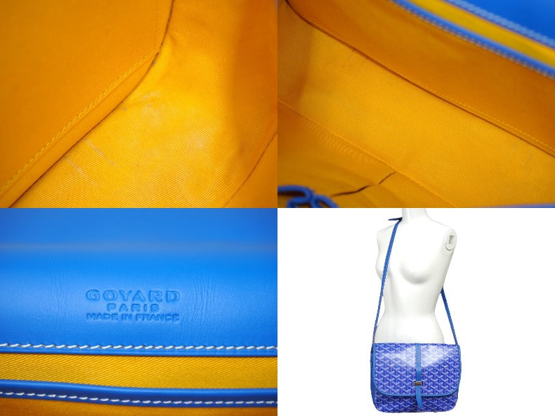 GOYARD ゴヤール ベルヴェデーレMM ショルダーバッグ BELVE3MMLTY10CG10P ブルー PVC レザー シルバー金具 美品 中古  62851 – Casanova Vintage