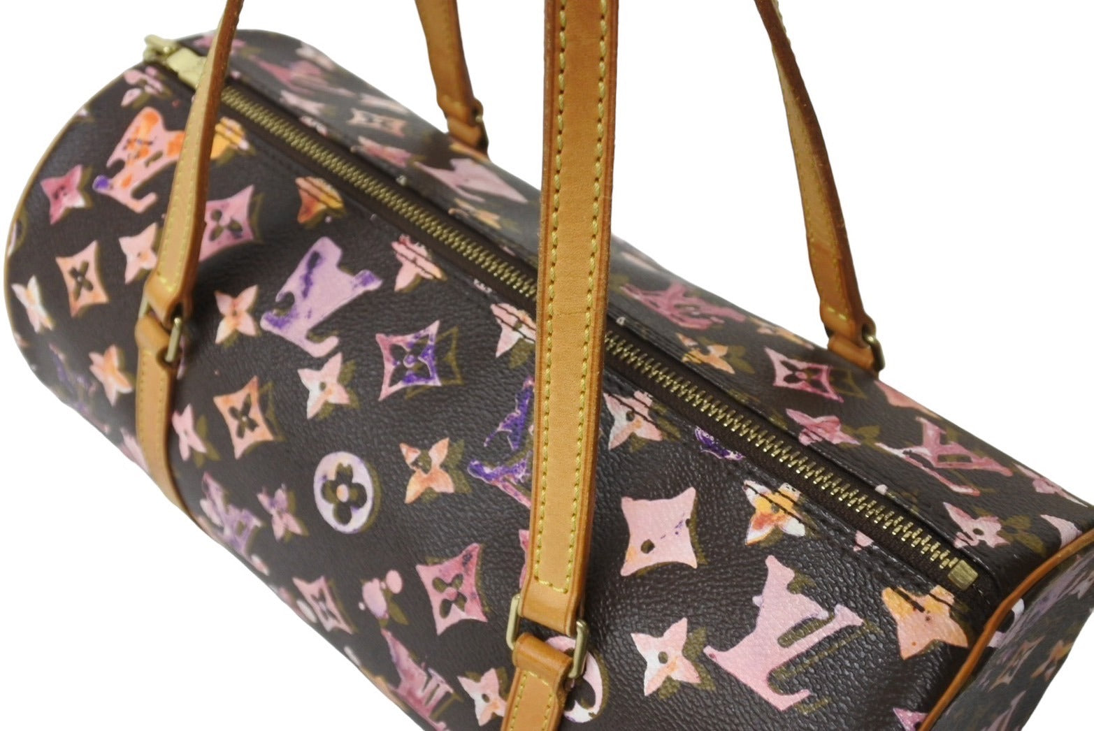 極美品 LOUIS VUITTON ルイヴィトン モノグラムウォーターカラー パピヨン30 M95753 ハンドバッグ ブラウン ピンク 中古  62854 – Casanova Vintage