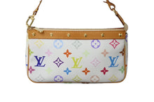Load image into Gallery viewer, 新品同様 LOUIS VUITTON ルイヴィトン 村上隆 ホワイト ポシェットアクセソワール マルチカラー M92649 中古 62869