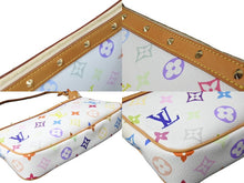 Load image into Gallery viewer, 新品同様 LOUIS VUITTON ルイヴィトン 村上隆 ホワイト ポシェットアクセソワール マルチカラー M92649 中古 62869