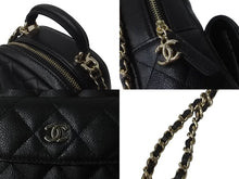 画像をギャラリービューアに読み込む, 新品未使用 23年完売 CHANEL シャネル ミニリュック AP3753 チェーン ココマーク ブラック キャビアスキン ゴールド金具 中古 62917