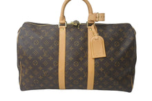 画像をギャラリービューアに読み込む, LOUIS VUITTON ルイヴィトン モノグラム キーポル45 ボストンバッグ PVC レザー M41428 ゴールド金具 ブラウン 美品 中古 62918