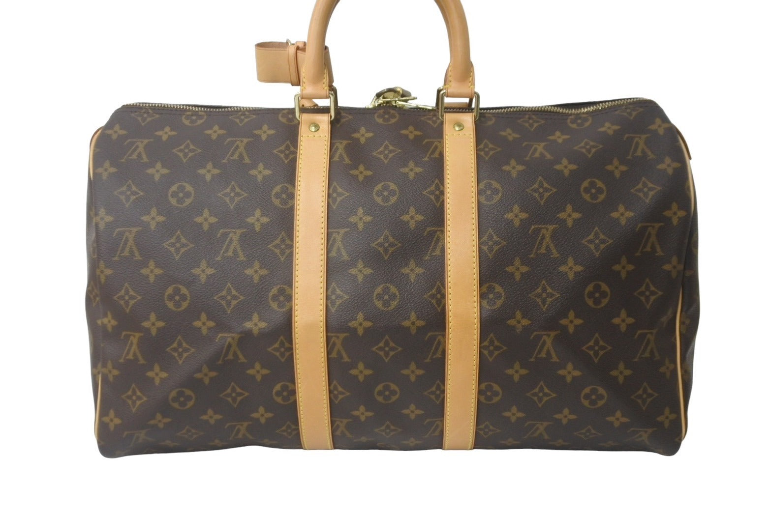 LOUIS VUITTON ルイヴィトン モノグラム キーポル45 ボストンバッグ PVC レザー M41428 ゴールド金具 ブラウン 美品 中古  62918 – Casanova Vintage