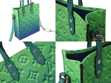 画像をギャラリービューアに読み込む, 極美品 LOUIS VUITTON ルイヴィトン バッグ サックプラXS イリュージョン 22年コレクション 2way グリーン M81221 レザー 中古 62921