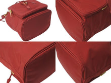 Load image into Gallery viewer, 極美品 PRADA プラダ ハンドバッグ 2WAY トライアングルロゴ ナイロン ネ レッド 巾着 1BH038 中古 62931