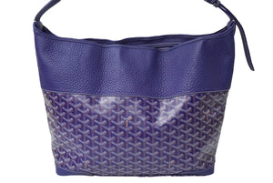 GOYARD ゴヤール ワンショルダーバッグ グレナディン ヘリンボーン レザー PVC ネイビー シルバー金具 美品 中古 62932