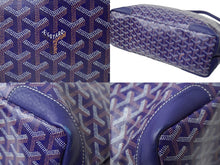 Load image into Gallery viewer, GOYARD ゴヤール ワンショルダーバッグ グレナディン ヘリンボーン レザー PVC ネイビー シルバー金具 美品 中古 62932