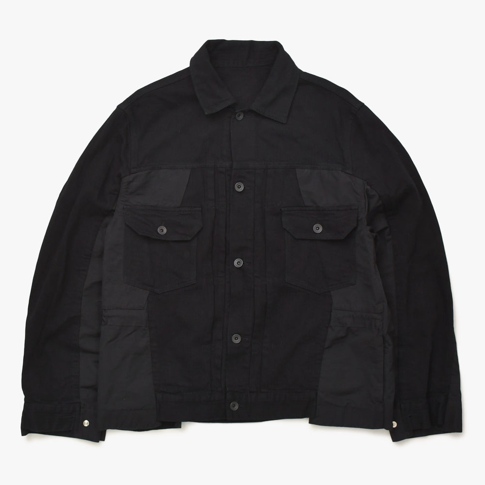 SACAI サカイ ヒッコリーストライプ ブルゾン 2022年春夏コレクション 22-02787M コットン ナイロン ブラック サイズ2 美品 中古 4a006294