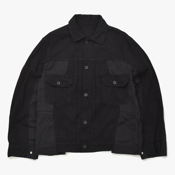 SACAI サカイ ヒッコリーストライプ ブルゾン 2022年春夏コレクション 22-02787M コットン ナイロン ブラック サイズ2 美品 中古 4a006294