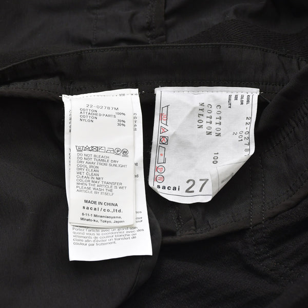 SACAI サカイ ヒッコリーストライプ ブルゾン 2022年春夏コレクション 22-02787M コットン ナイロン ブラック サイズ2 美品 中古 4a006294