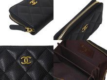 画像をギャラリービューアに読み込む, 極美品 CHANEL シャネル マトラッセ コインケース 29番台 AP0216 キャビアスキン ブラック ゴールド金具 中古 62967