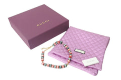 Very good condition GUCCI Gucci Balenciaga collaboration symbol necklace 677088I12R2 red green gold hardware used 62972
