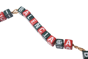 Very good condition GUCCI Gucci Balenciaga collaboration symbol necklace 677088I12R2 red green gold hardware used 62972