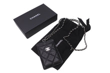 Load image into Gallery viewer, 新品未使用品 CHANEL シャネル キャビアスキン カードケース チェーン付き ココマーク ブラック シルバー金具 黒 30番台 中古 62976