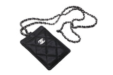 Load image into Gallery viewer, 新品未使用品 CHANEL シャネル キャビアスキン カードケース チェーン付き ココマーク ブラック シルバー金具 黒 30番台 中古 62976