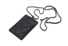 Load image into Gallery viewer, 新品未使用品 CHANEL シャネル キャビアスキン カードケース チェーン付き ココマーク ブラック シルバー金具 黒 30番台 中古 62976