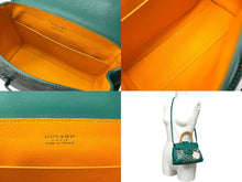 画像をギャラリービューアに読み込む, 極美品 GOYARD ゴヤール サイゴンミニソフトバッグ 2WAYハンドバッグ トップハンドル グリーン シルバー金具 中古 62979