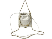 Load image into Gallery viewer, 極美品 CHANEL シャネル チェーンショルダーバッグ シャネル22 ミニ AS3980 プレート カーフスキン ホワイト 中古 62980