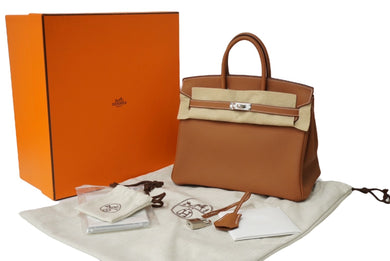 新品未使用 HERMES エルメス ハンドバッグU刻印 バーキン25 ゴールド シルバー金具 トゴ 中古 62982