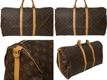画像をギャラリービューアに読み込む, LOUIS VUITTON ルイヴィトン キーポルバンドリエール55 M41414 ボストンバッグ モノグラムキャンバス ブラウン 美品 中古 62985
