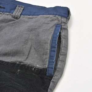 SWJP ショーンウェザースプーン デザイン Japanese Patchwork Pants PT-01 デニム生地 インディゴ ブラック グレー 野良着 リメイク ゴールド金具 美品 中古 4a006300