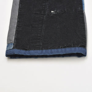 SWJP ショーンウェザースプーン デザイン Japanese Patchwork Pants PT-01 デニム生地 インディゴ ブラック グレー 野良着 リメイク ゴールド金具 美品 中古 4a006300