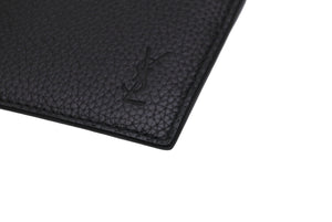 新品同様 SAINT LAURENT サンローラン カードケース ユニセックス 無地 ロゴ 687098 レザー ブラック 中古 63000