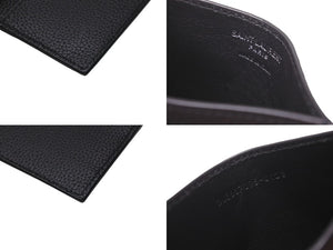 新品同様 SAINT LAURENT サンローラン カードケース ユニセックス 無地 ロゴ 687098 レザー ブラック 中古 63000