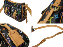 画像をギャラリービューアに読み込む, LOUIS VUITTON ルイヴィトン ショルダーバッグ M40052 ロッジGM 村上隆 ノアール ブラック マルチカラー ゴールド金具 美品 中古 63003