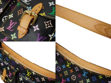 画像をギャラリービューアに読み込む, LOUIS VUITTON ルイヴィトン ショルダーバッグ M40052 ロッジGM 村上隆 ノアール ブラック マルチカラー ゴールド金具 美品 中古 63003