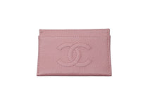 Load image into Gallery viewer, CHANEL シャネル カードケース ココマーク ロゴ 無地 ７番台 キャビアスキン ピンク 美品 中古 63006
