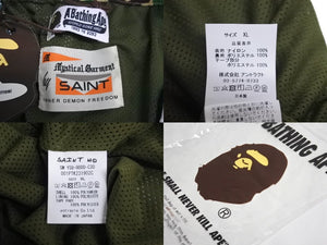 新品未使用 SAINT MICHAEL BAPE セントマイケル アベイシングエイプ トラックパンツ SM-YS8-0000-C30 24SS グリーン サイズXL 63009