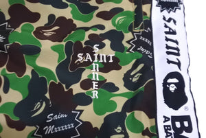 新品未使用 SAINT MICHAEL BAPE セントマイケル アベイシングエイプ トラックパンツ SM-YS8-0000-C30 24SS グリーン サイズXL 63009