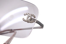 画像をギャラリービューアに読み込む, CHANEL シャネル ラインストーン ココマーク サングラス シルバー クリア リムレス アイウェア 62☐17 4017 美品 中古 63013