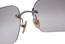 画像をギャラリービューアに読み込む, CHANEL シャネル ラインストーン ココマーク サングラス シルバー クリア リムレス アイウェア 62☐17 4017 美品 中古 63013