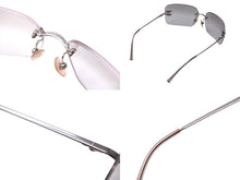 画像をギャラリービューアに読み込む, CHANEL シャネル ラインストーン ココマーク サングラス シルバー クリア リムレス アイウェア 62☐17 4017 美品 中古 63013