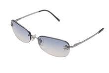 画像をギャラリービューアに読み込む, CHANEL シャネル ココマーク サングラス シルバー ブルー グラデーション アイウェア ロゴ 小物 55☐16 4099 美品 中古 63018