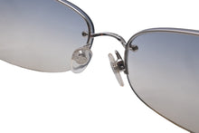 画像をギャラリービューアに読み込む, CHANEL シャネル ココマーク サングラス シルバー ブルー グラデーション アイウェア ロゴ 小物 55☐16 4099 美品 中古 63018