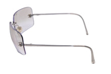 画像をギャラリービューアに読み込む, CHANEL シャネル ココマーク サングラス グレー シルバー ロゴ リムレス クリア アイウェア 小物 4017 62☐17 美品 中古 63024