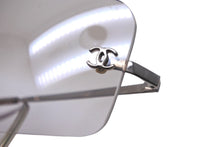 画像をギャラリービューアに読み込む, CHANEL シャネル ココマーク サングラス グレー シルバー ロゴ リムレス クリア アイウェア 小物 4017 62☐17 美品 中古 63024