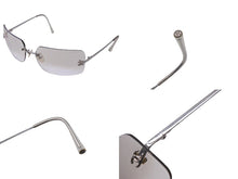 画像をギャラリービューアに読み込む, CHANEL シャネル ココマーク サングラス グレー シルバー ロゴ リムレス クリア アイウェア 小物 4017 62☐17 美品 中古 63024