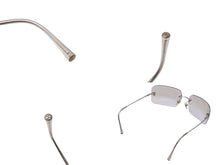 画像をギャラリービューアに読み込む, CHANEL シャネル ココマーク サングラス グレー シルバー ロゴ リムレス クリア アイウェア 小物 4017 62☐17 美品 中古 63024