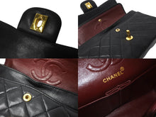 Load image into Gallery viewer, CHANEL シャネル Wフラップ マトラッセ チェーン ショルダーバッグ 23cm 2番台 ラムスキン ブラック ゴールド金具 美品 中古 63028