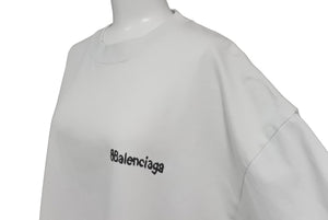 極美品 BALENCIAGA バレンシアガ 23AW BB CORP MEDIUM FIT Tシャツ 23AW クルーネック ホワイト サイズL 612966 TJV87 中古 63043