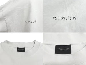 極美品 BALENCIAGA バレンシアガ 23AW BB CORP MEDIUM FIT Tシャツ 23AW クルーネック ホワイト サイズL 612966 TJV87 中古 63043