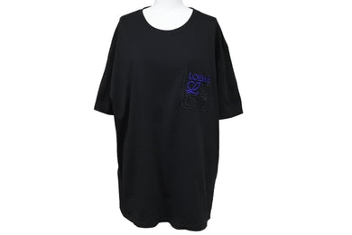 LOEWE ロエベ 半袖Ｔシャツ ポケットTシャツ 1727170 アナグラム 黒 コットン サイズ XL 美品 中古 63045