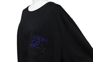 LOEWE ロエベ 半袖Ｔシャツ ポケットTシャツ 1727170 アナグラム 黒 コットン サイズ XL 美品 中古 63045