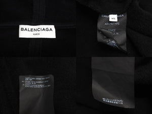 BALENCIAGA バレンシアガ ジップアップパーカー TS19 482205 TYK30 1000 16AW コットン ブラック シルバー金具 XS 美品 中古 63047